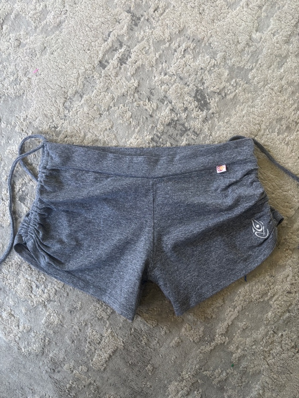 SHAKTI Women's Heather Gray Athletic Drawstring Side-Ruched Shorts